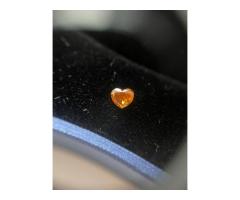 Желтый бриллиант огранки сердца 0,42 ct.
